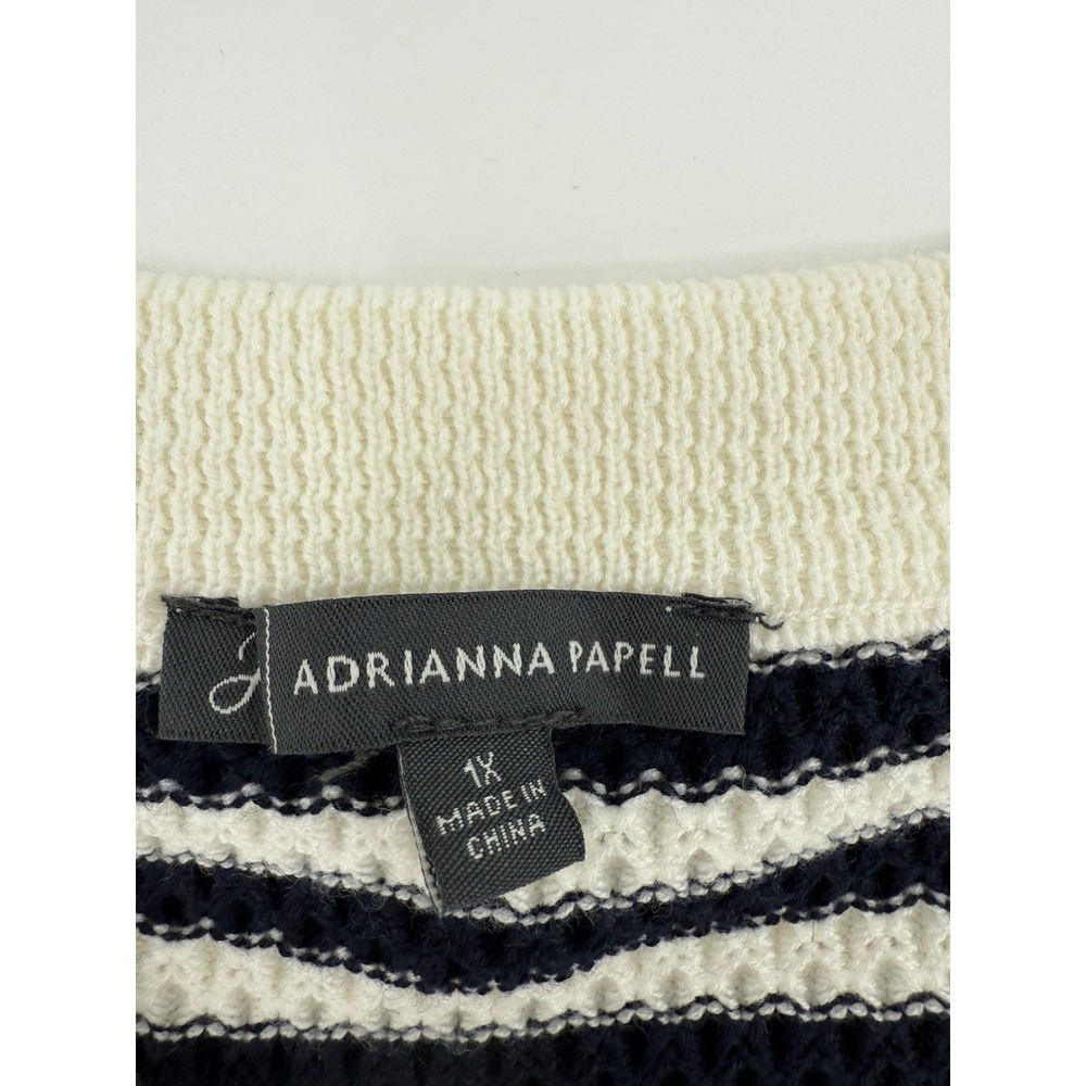 Adrianna Papell stripe Women's cardigan Sweater Gold buttons Size 1X - Picture 4 of 8